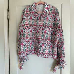 Black Milk Hummingbird Floral Button Up